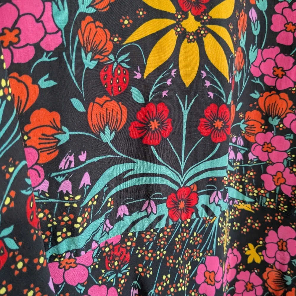 Free People Strawberry Fields Colorful Print Mini Dress S